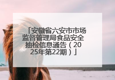 安徽省六安市市场监督管理局食品安全抽检信息通告（2025年第22期）