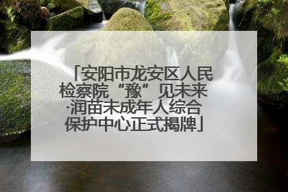 安阳市龙安区人民检察院“豫”见未来·润苗未成年人综合保护中心正式揭牌
