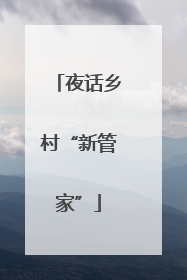 夜话乡村“新管家”