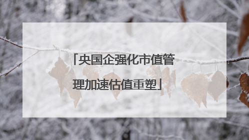 央国企强化市值管理加速估值重塑