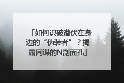 如何识破潜伏在身边的“伪装者”？揭露间谍的N副面孔