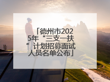 德州市2025年“三支一扶”计划招募面试人员名单公布