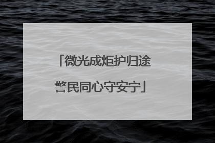 微光成炬护归途 警民同心守安宁