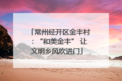 常州经开区金丰村：“和美金丰” 让文明乡风吹进门