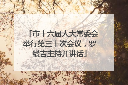 市十六届人大常委会举行第三十次会议，罗缵吉主持并讲话