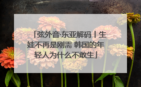 弦外音·东亚解码丨生娃不再是刚需 韩国的年轻人为什么不敢生