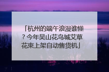 杭州的端午浪漫谁懂？今年吴山花鸟城艾草花束上架自动售货机