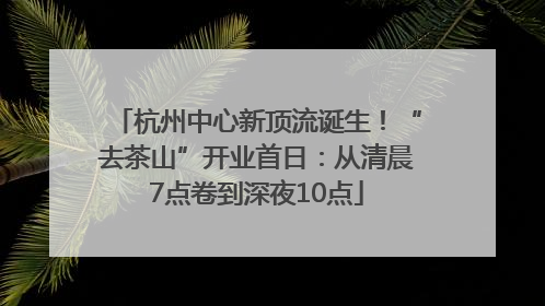 杭州中心新顶流诞生！“去茶山”开业首日：从清晨7点卷到深夜10点