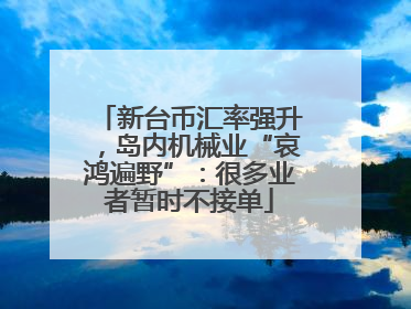 新台币汇率强升，岛内机械业“哀鸿遍野”：很多业者暂时不接单