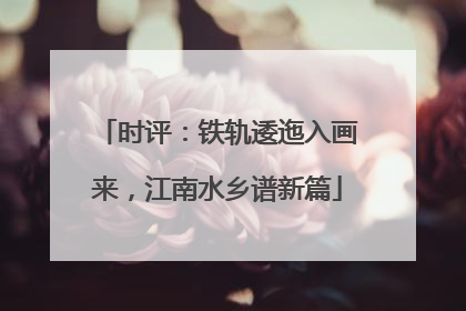 时评：铁轨逶迤入画来，江南水乡谱新篇