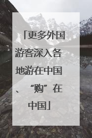更多外国游客深入各地游在中国、“购”在中国