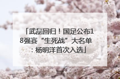 武磊回归！国足公布18强赛“生死战”大名单：杨明洋首次入选