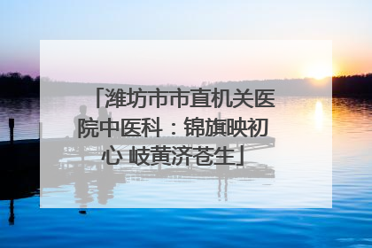 潍坊市市直机关医院中医科：锦旗映初心 岐黄济苍生