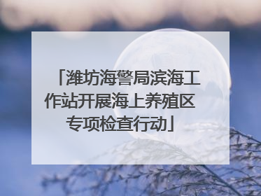 潍坊海警局滨海工作站开展海上养殖区专项检查行动