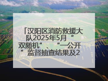 汉阳区消防救援大队2025年5月“双随机”、“一公开”监督抽查结果及2025年6月监督抽查任务公示