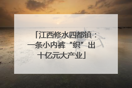 江西修水四都镇：一条小内裤“织”出十亿元大产业