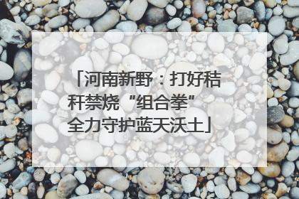 河南新野：打好秸秆禁烧“组合拳” 全力守护蓝天沃土