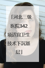 河北三级医院342项适宜卫生技术下沉基层