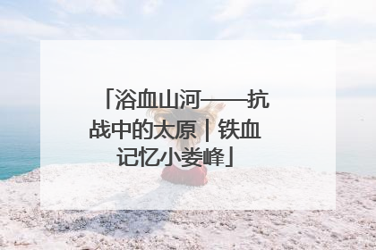 浴血山河——抗战中的太原｜铁血记忆小娄峰