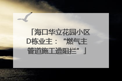 海口华立花园小区D栋业主：“燃气主管道施工遭阻拦”