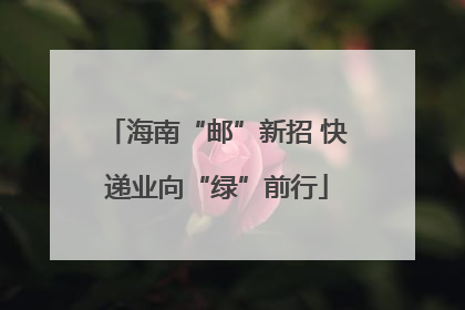 海南“邮”新招 快递业向“绿”前行