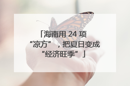 海南用 24 项 “凉方”，把夏日变成 “经济旺季”