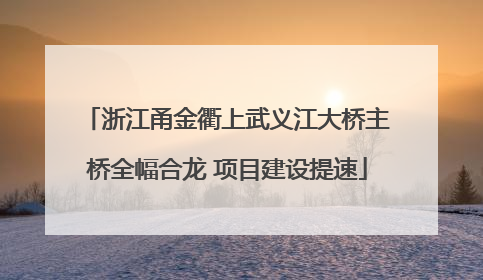 浙江甬金衢上武义江大桥主桥全幅合龙 项目建设提速