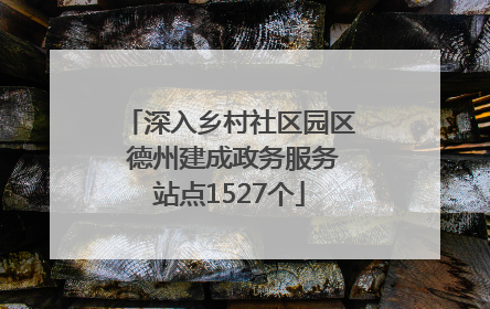 深入乡村社区园区 德州建成政务服务站点1527个