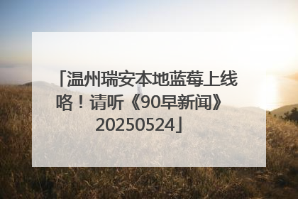 温州瑞安本地蓝莓上线咯！请听《90早新闻》20250524