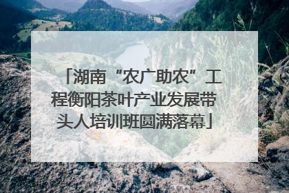 湖南“农广助农”工程衡阳茶叶产业发展带头人培训班圆满落幕