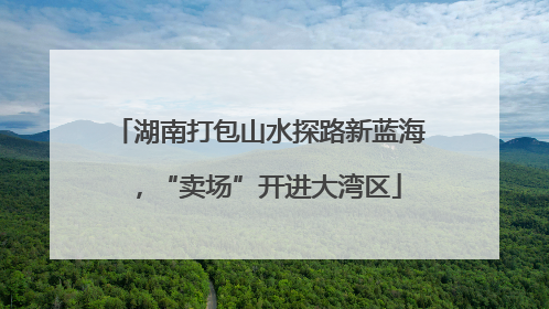 湖南打包山水探路新蓝海，“卖场”开进大湾区