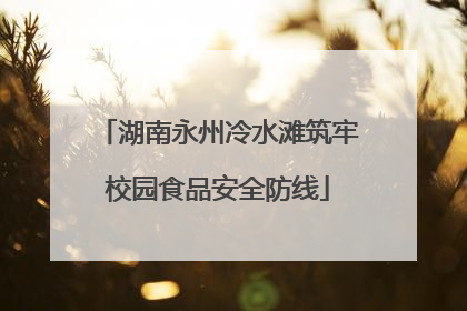 湖南永州冷水滩筑牢校园食品安全防线