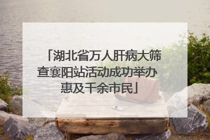 湖北省万人肝病大筛查襄阳站活动成功举办 惠及千余市民