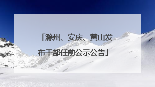 滁州、安庆、黄山发布干部任前公示公告