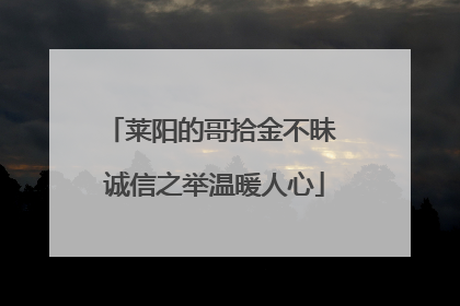 莱阳的哥拾金不昧 诚信之举温暖人心