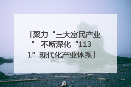 聚力“三大富民产业” 不断深化“1131”现代化产业体系