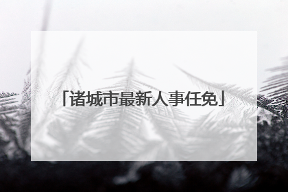 诸城市最新人事任免