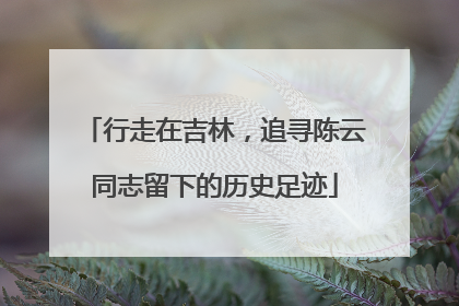 行走在吉林，追寻陈云同志留下的历史足迹