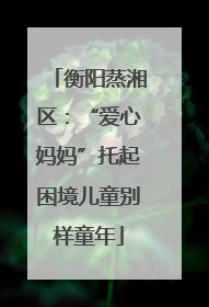 衡阳蒸湘区：“爱心妈妈”托起困境儿童别样童年