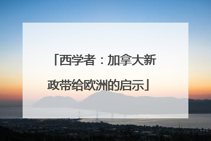 西学者：加拿大新政带给欧洲的启示