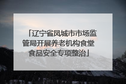 辽宁省凤城市市场监管局开展养老机构食堂食品安全专项整治