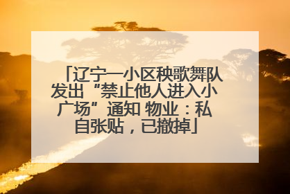 辽宁一小区秧歌舞队发出“禁止他人进入小广场”通知 物业：私自张贴，已撤掉