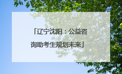 辽宁沈阳：公益咨询助考生规划未来