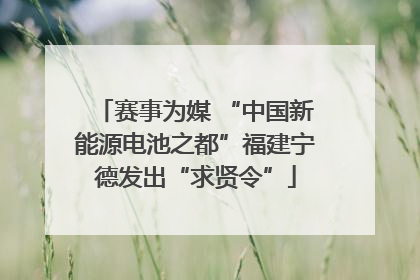 赛事为媒 “中国新能源电池之都”福建宁德发出“求贤令”