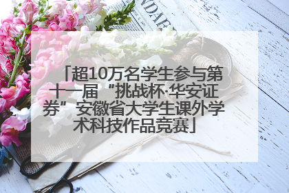 超10万名学生参与第十一届“挑战杯·华安证券”安徽省大学生课外学术科技作品竞赛