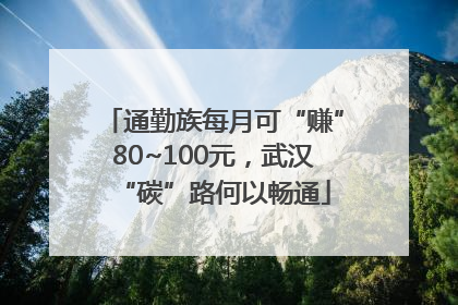 通勤族每月可“赚”80~100元，武汉“碳”路何以畅通