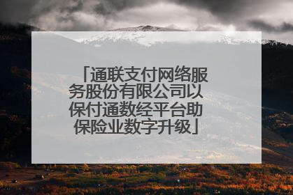 通联支付网络服务股份有限公司以保付通数经平台助保险业数字升级