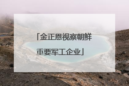 金正恩视察朝鲜重要军工企业
