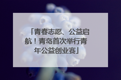 青春志愿、公益启航！青岛首次举行青年公益创业赛