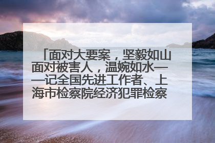 面对大要案，坚毅如山面对被害人，温婉如水——记全国先进工作者、上海市检察院经济犯罪检察部主任马玮玮